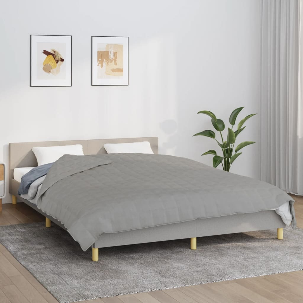 Vidaxl Weighted Blanket Gray 86.6"&quotX92.5"" 24.3 Lb Fabric
