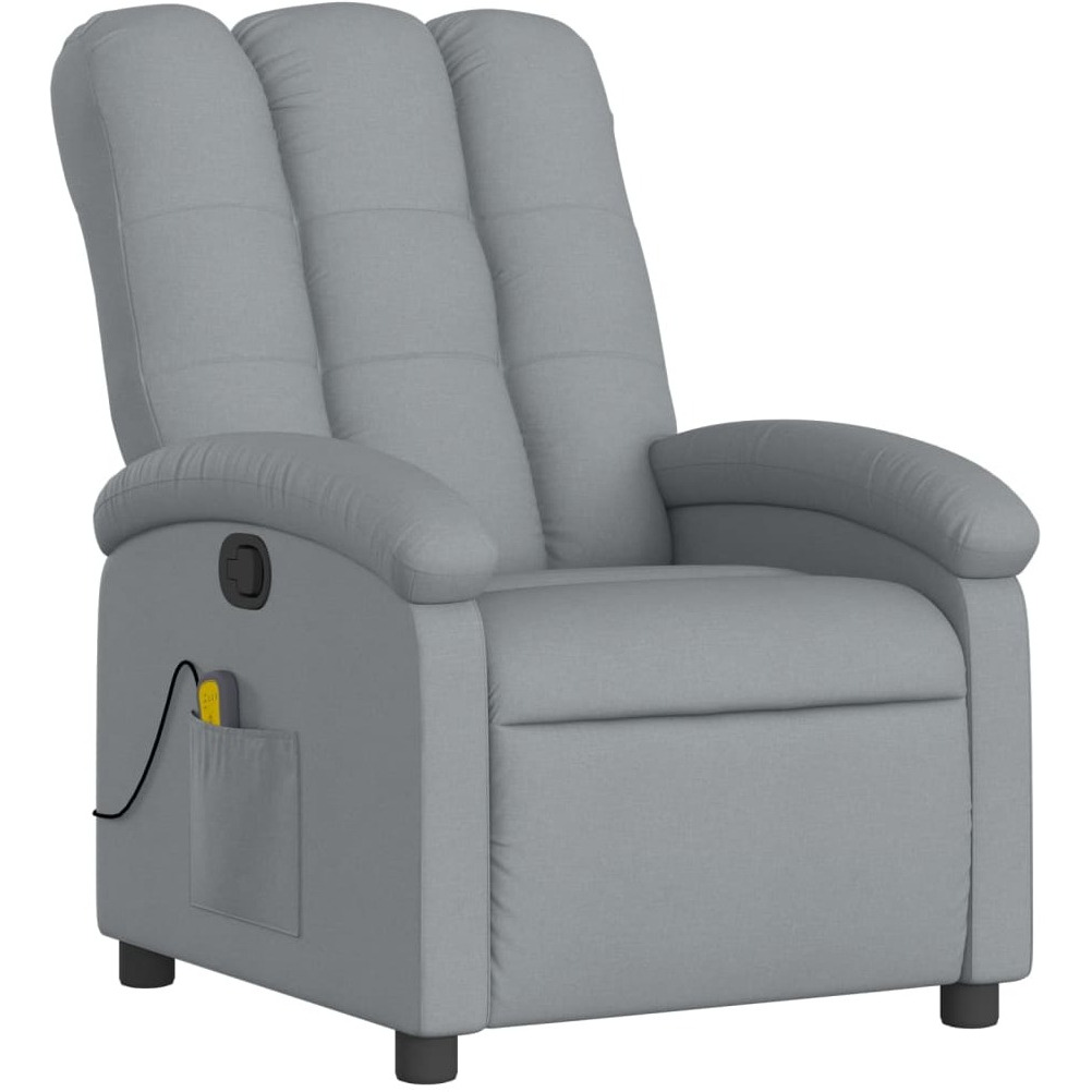 Vidaxl Massage Recliner Chair Light Gray Fabric