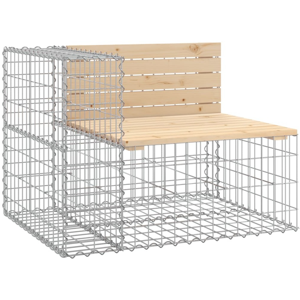Vidaxl Patio Bench Gabion Design 36.2"&quotX28"&quotX25.8"" Solid Wood Pine