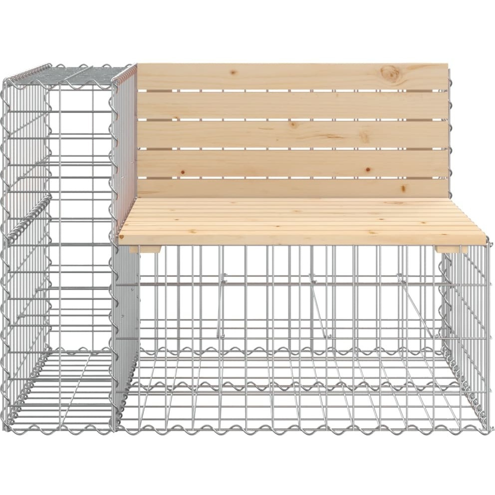 Vidaxl Patio Bench Gabion Design 36.2"&quotX28"&quotX25.8"" Solid Wood Pine