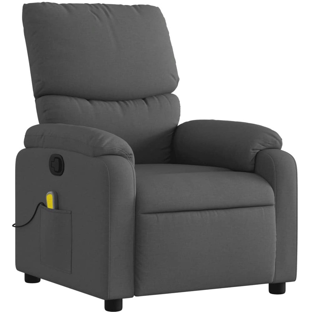 Vidaxl Massage Recliner Chair Dark Gray Fabric