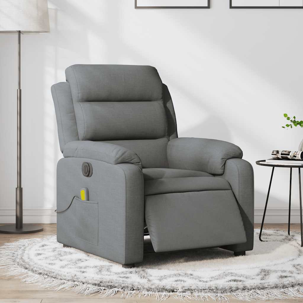 Vidaxl Electric Massage Recliner Chair Dark Gray Fabric