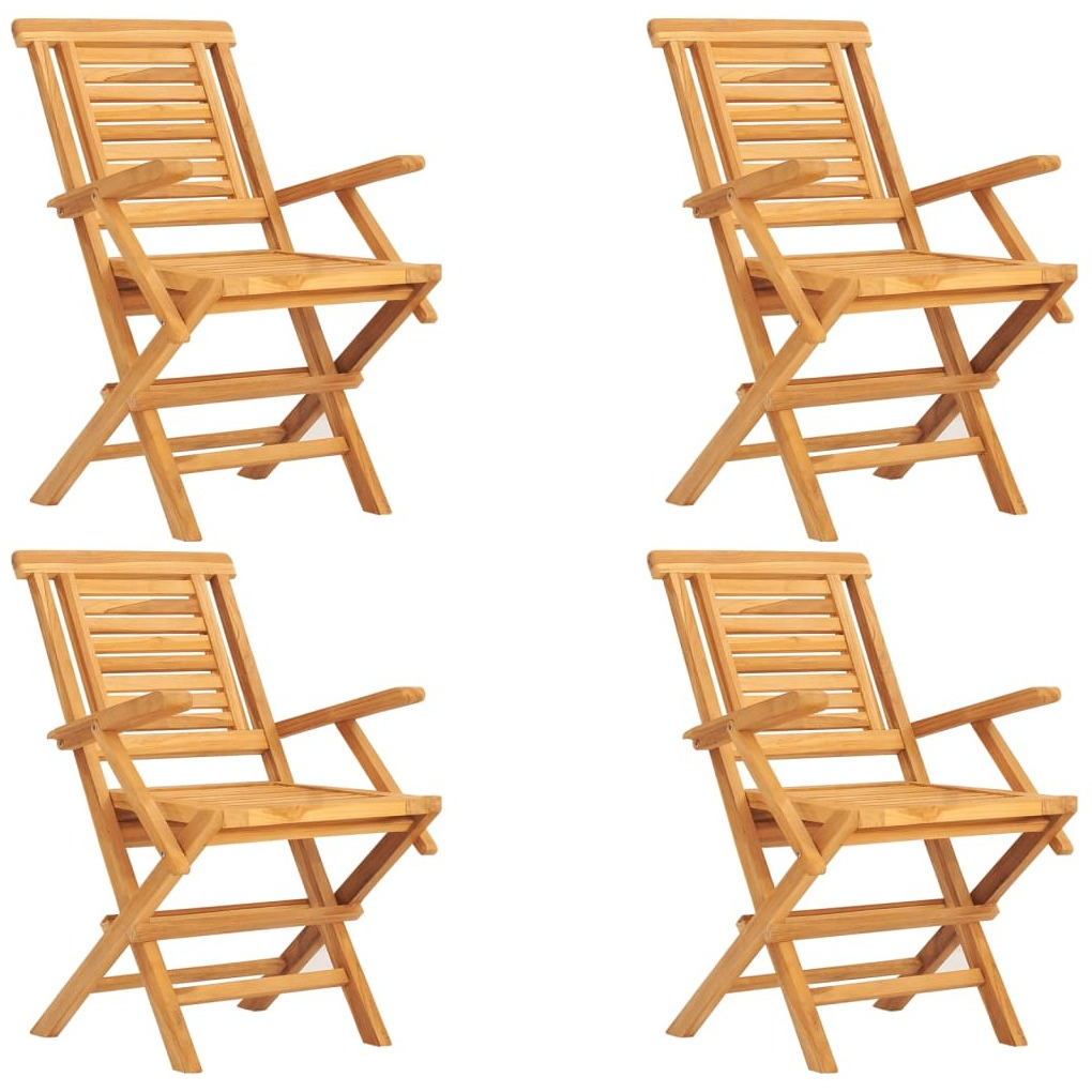 Vidaxl 5 Piece Patio Dining Set Solid Wood Teak