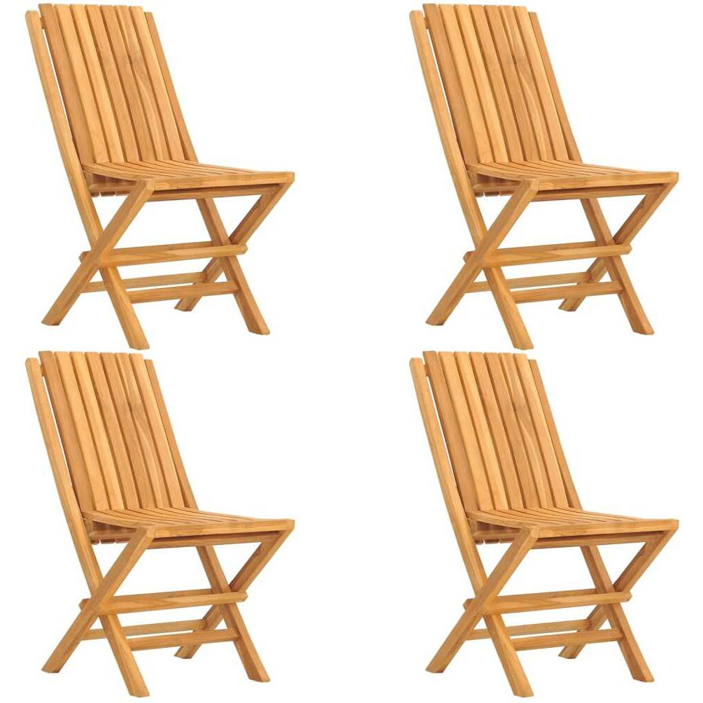 Vidaxl 5 Piece Patio Dining Set Solid Wood Teak