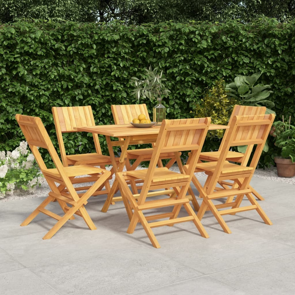 Vidaxl 7 Piece Patio Dining Set Solid Wood Teak