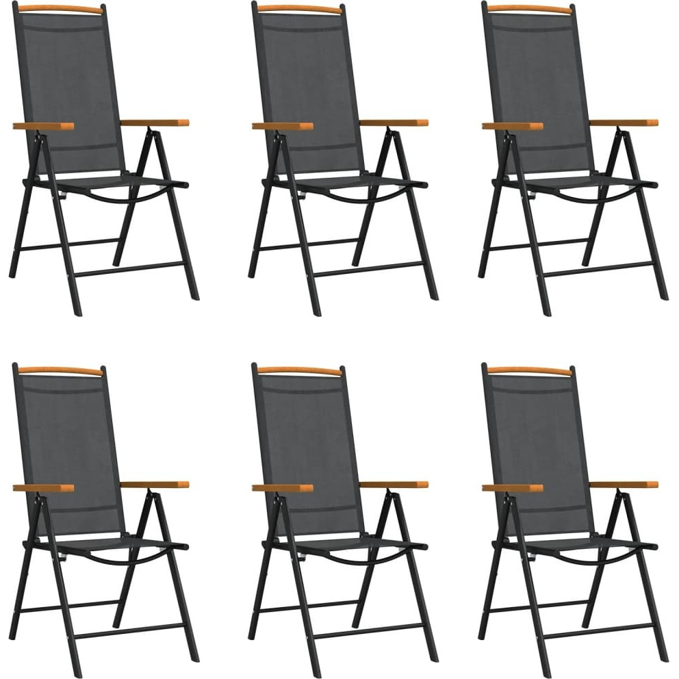Vidaxl 7 Piece Patio Dining Set Black And Brown Aluminum