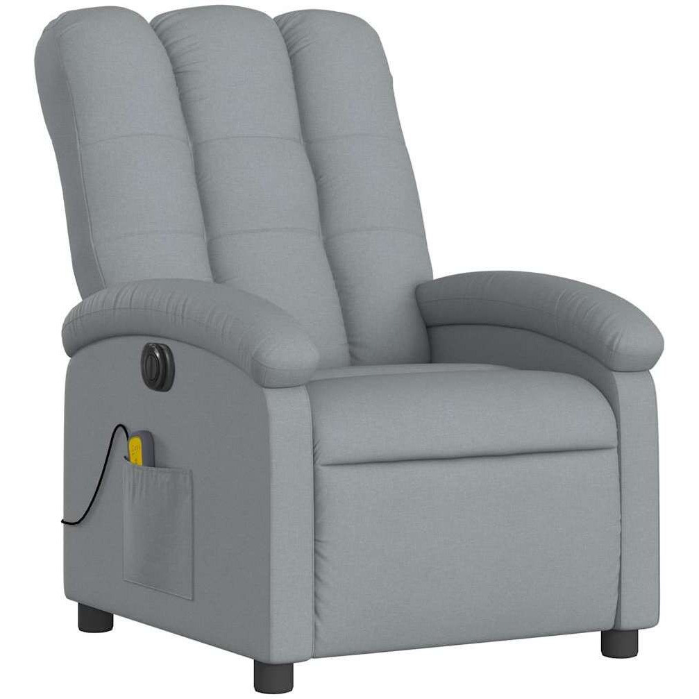 Vidaxl Electric Massage Recliner Chair Light Gray Fabric