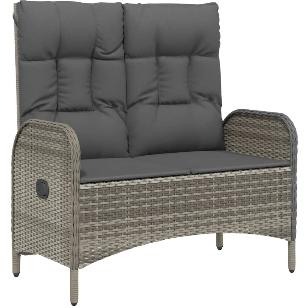 Vidaxl 4 Piece Patio Dining Set With Cushions Gray Poly Rattan