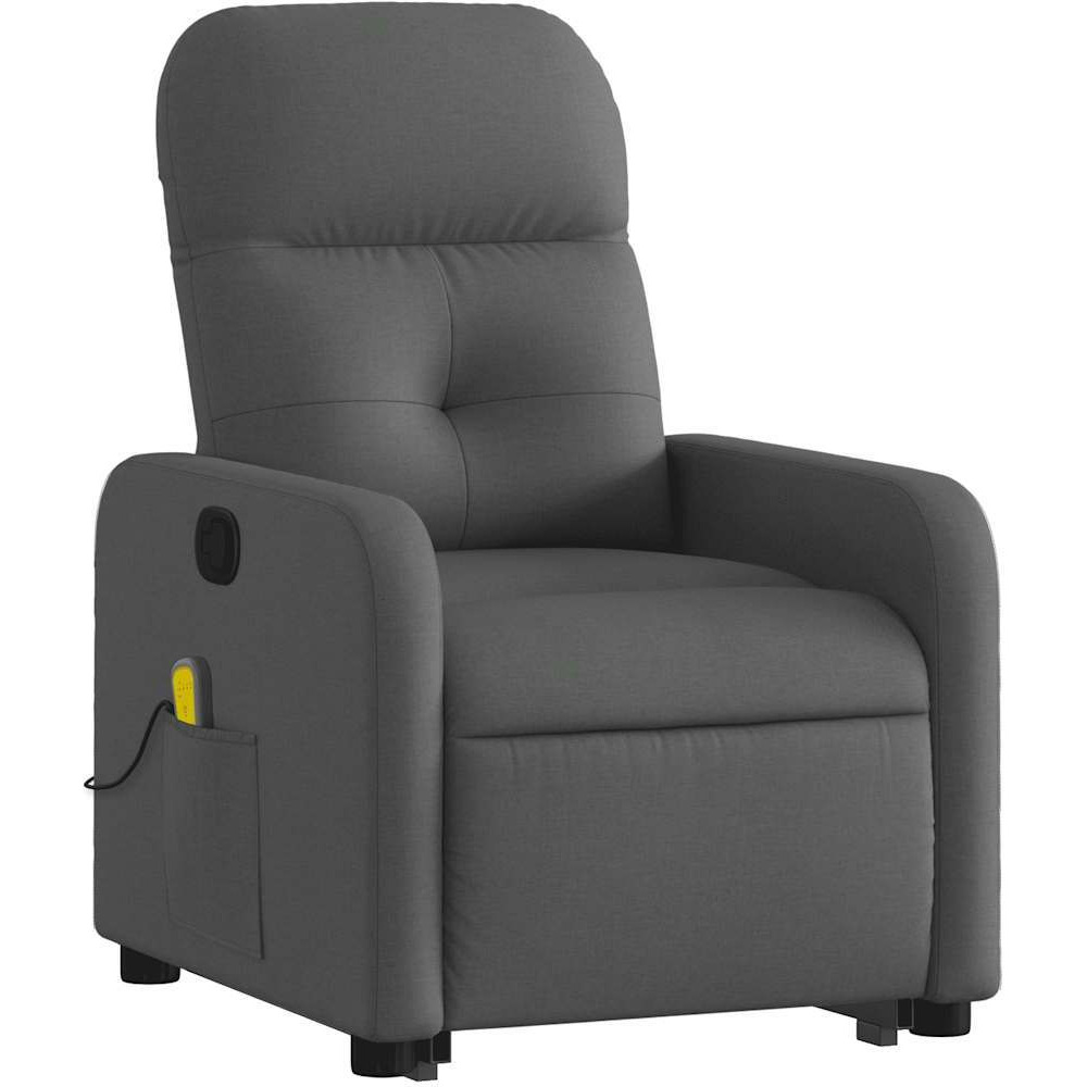 Vidaxl Stand Up Massage Recliner Chair Dark Gray Fabric