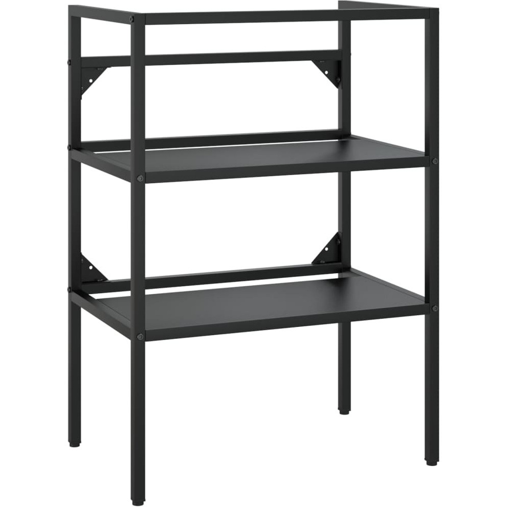 Vidaxl Bathroom Washbasin Frame Black 23.2"" X 15"" X 32.7"" Iron