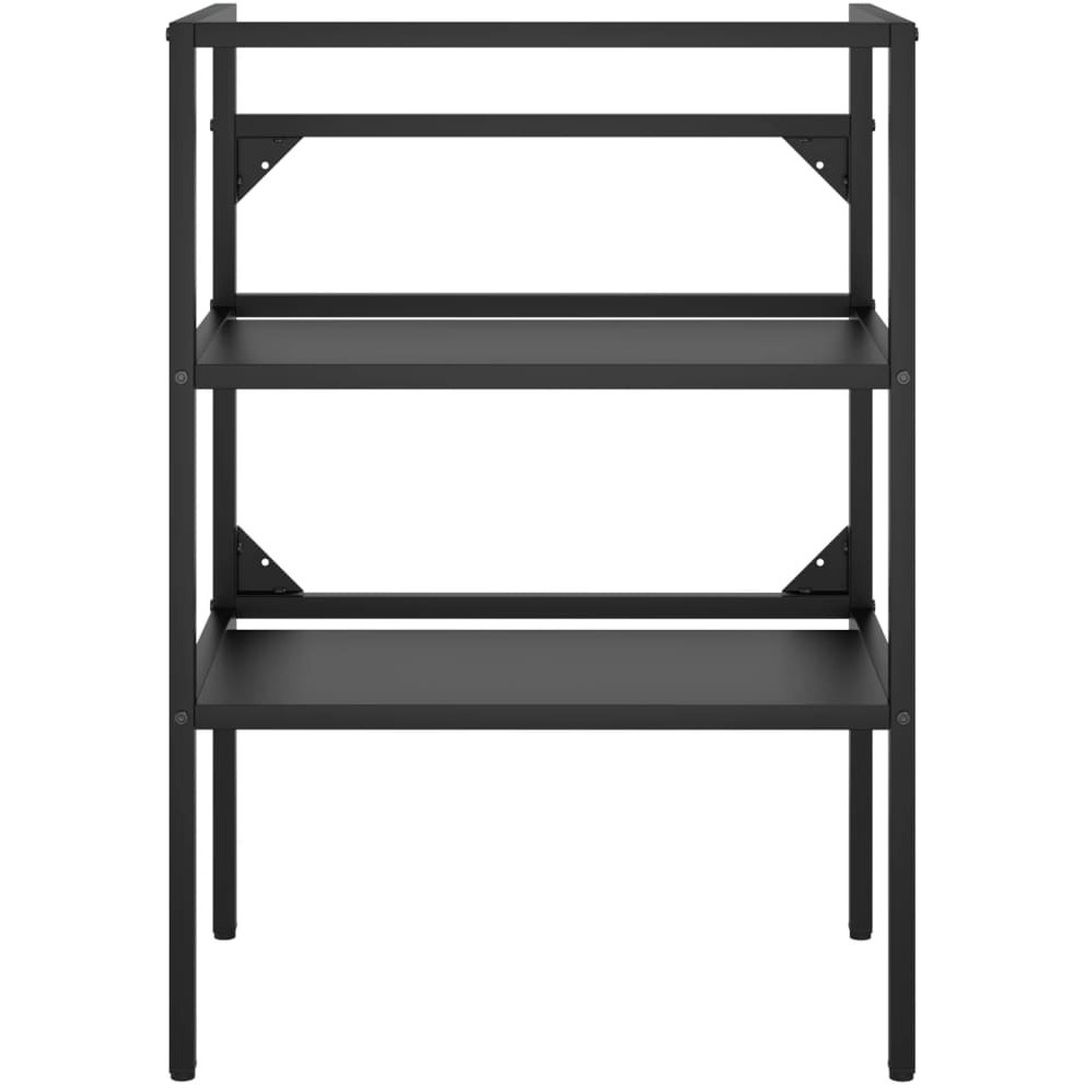 Vidaxl Bathroom Washbasin Frame Black 23.2"" X 15"" X 32.7"" Iron
