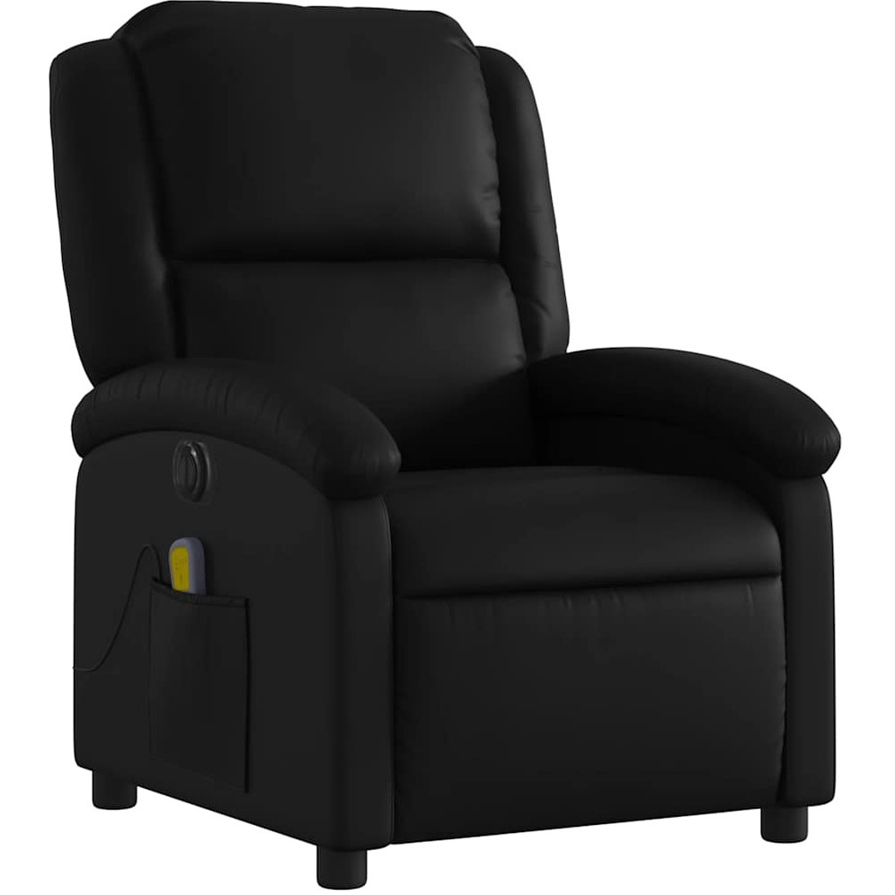 Vidaxl Electric Massage Recliner Chair Black Faux Leather