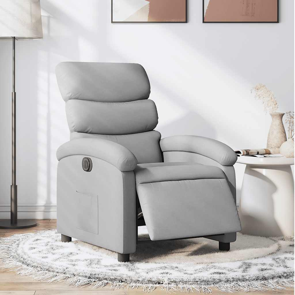 Vidaxl Electric Recliner Chair Light Gray Fabric
