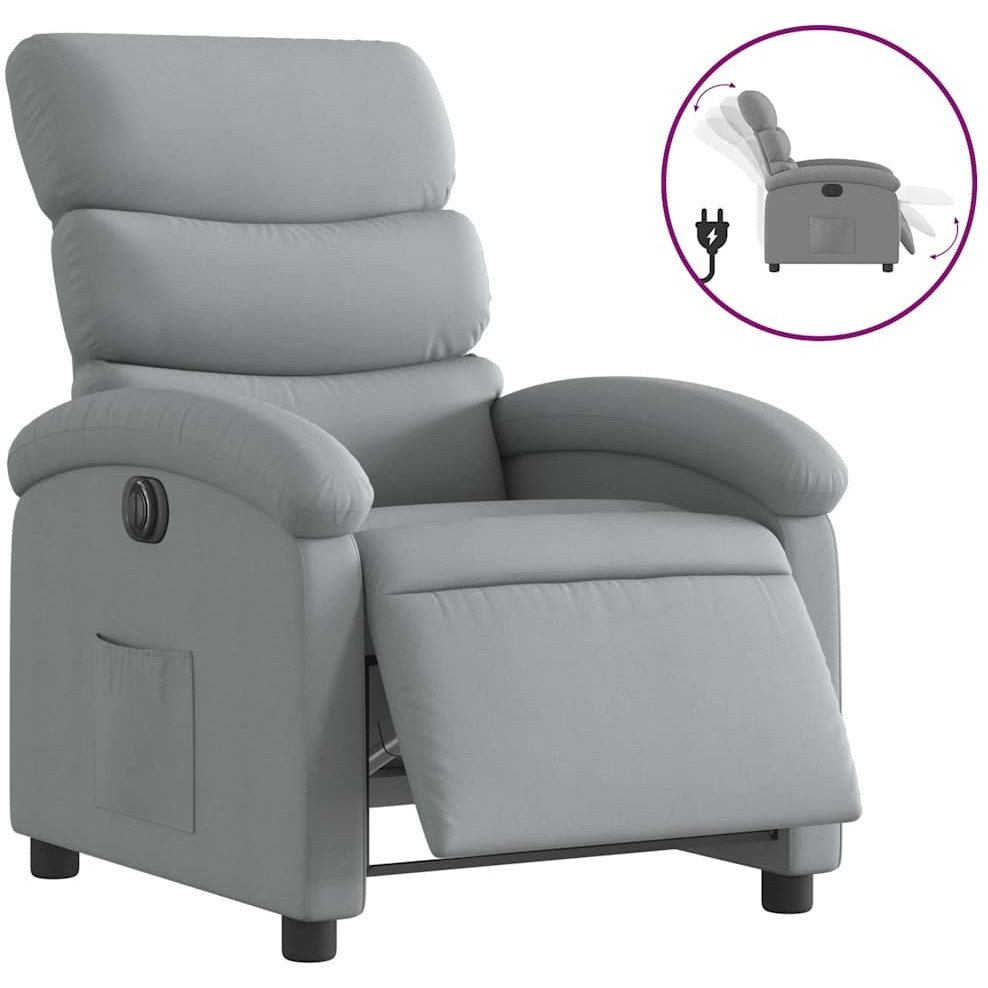 Vidaxl Electric Recliner Chair Light Gray Fabric