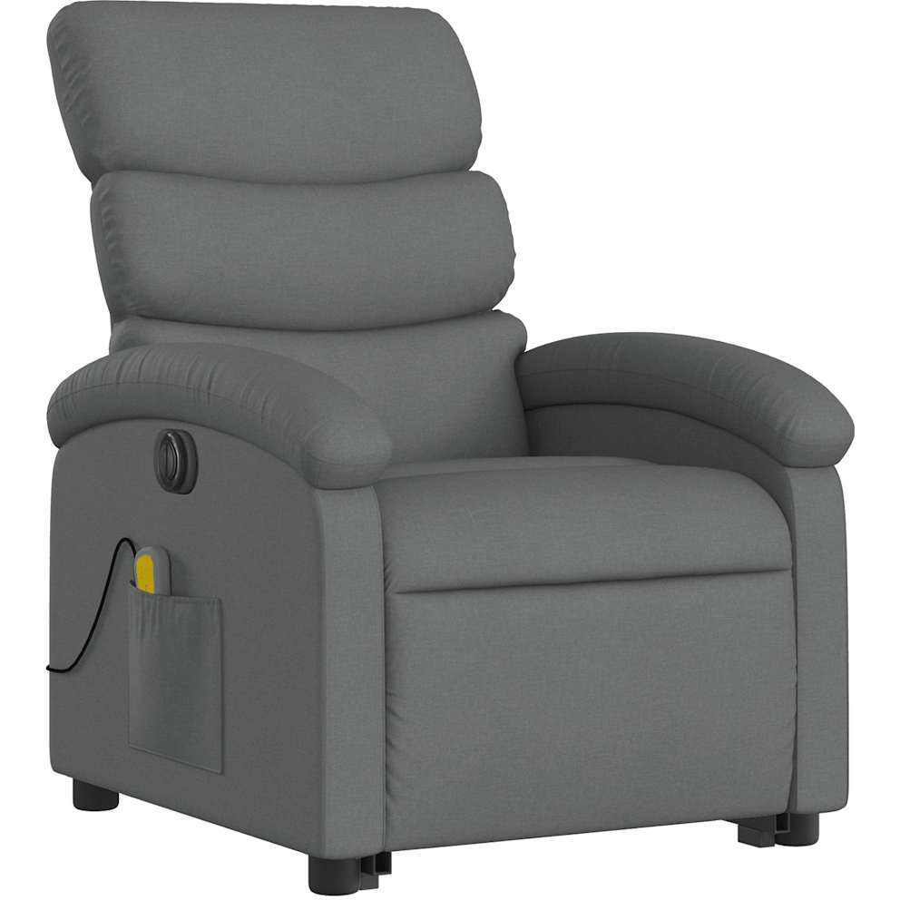 Vidaxl Electric Stand Up Massage Recliner Chair Dark Gray Fabric