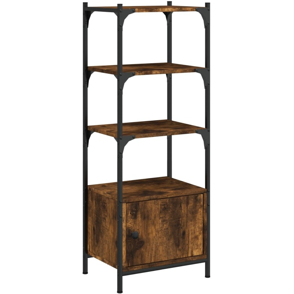 Vidaxl Bookcase 3-Tier Smoked Oak 16.1"&quotX11.8"&quotX43.1"" Engineered Wood