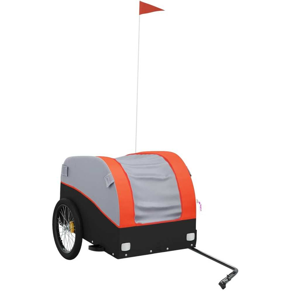 Vidaxl Bike Trailer Black And Orange 99.2 Lb Iron