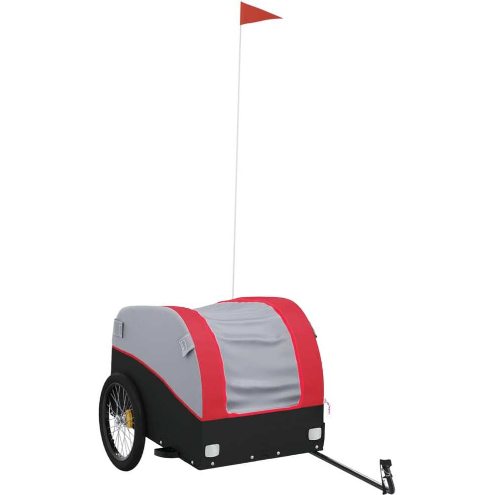Vidaxl Bike Trailer Black And Red 99.2 Lb Iron