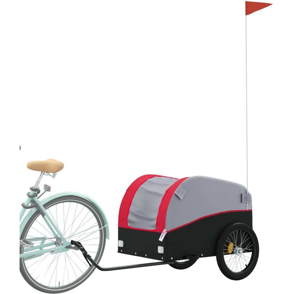 Vidaxl Bike Trailer Black And Red 99.2 Lb Iron