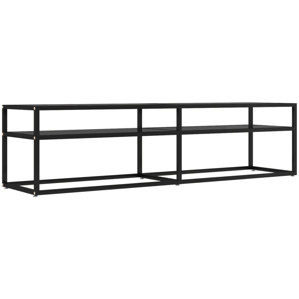 Vidaxl Tv Stand Black 63"&quotX15.7"&quotX15.9"" Tempered Glass