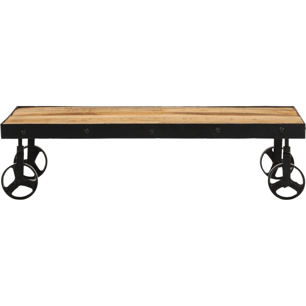 Vidaxl Coffee Table With Wheels Solid Mango Wood 39.4"&quotX21.7"&quotX10.2""