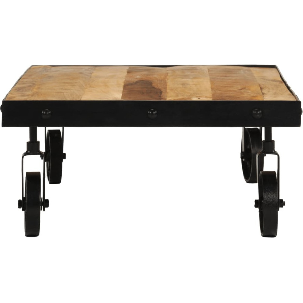 Vidaxl Coffee Table With Wheels Solid Mango Wood 39.4"&quotX21.7"&quotX10.2""