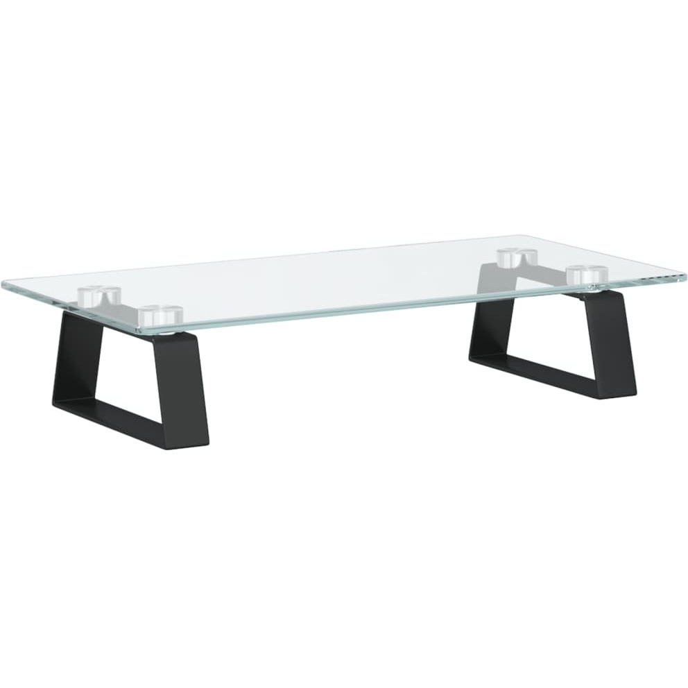 Vidaxl Monitor Stand Black 15.7"&quotX7.9"&quotX3.1"" Tempered Glass And Metal