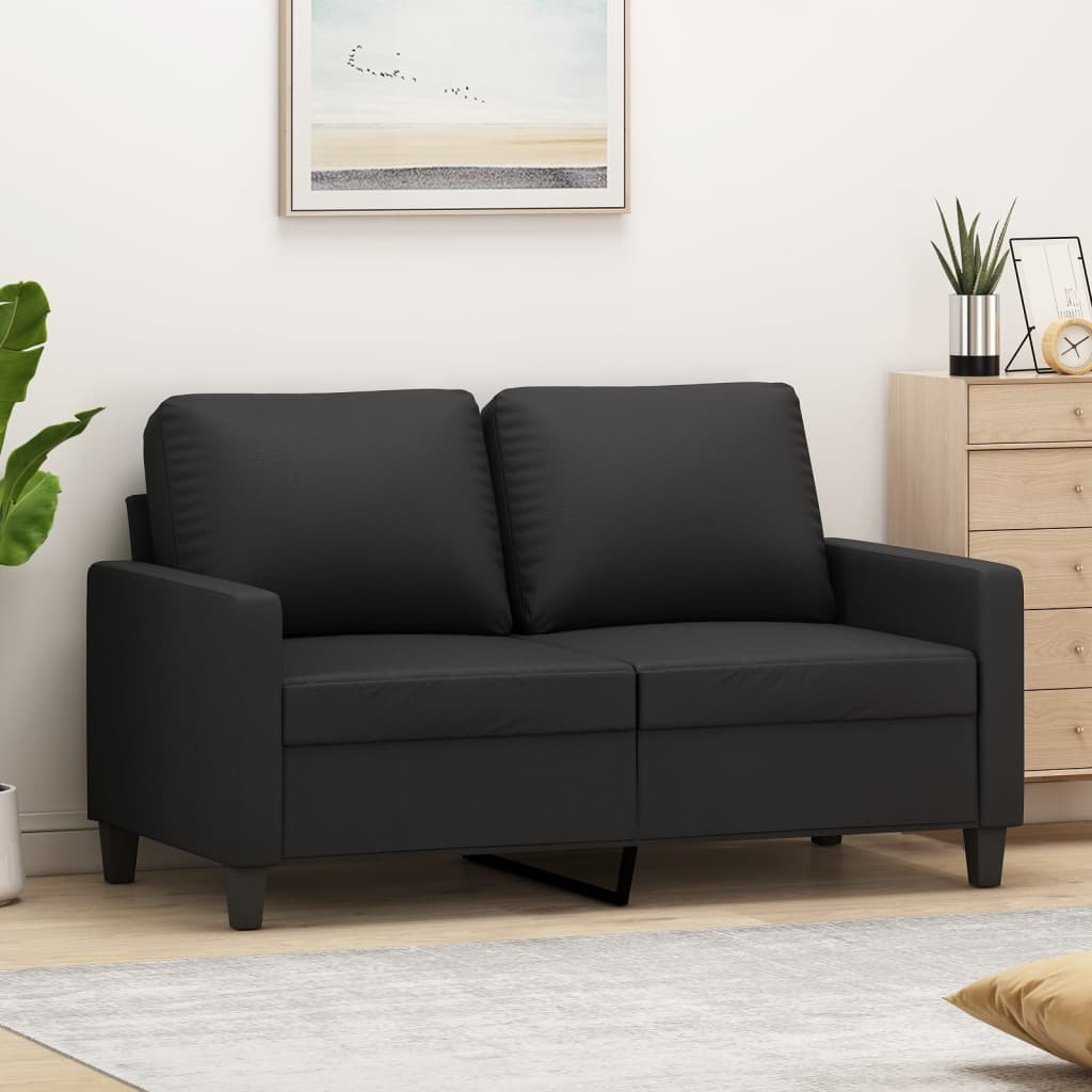 Vidaxl 2-Seater Sofa Black 47.2"" Faux Leather