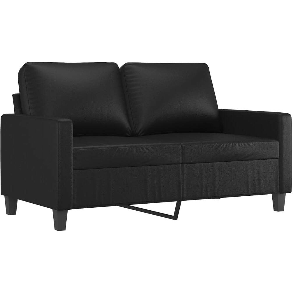 Vidaxl 2-Seater Sofa Black 47.2"" Faux Leather