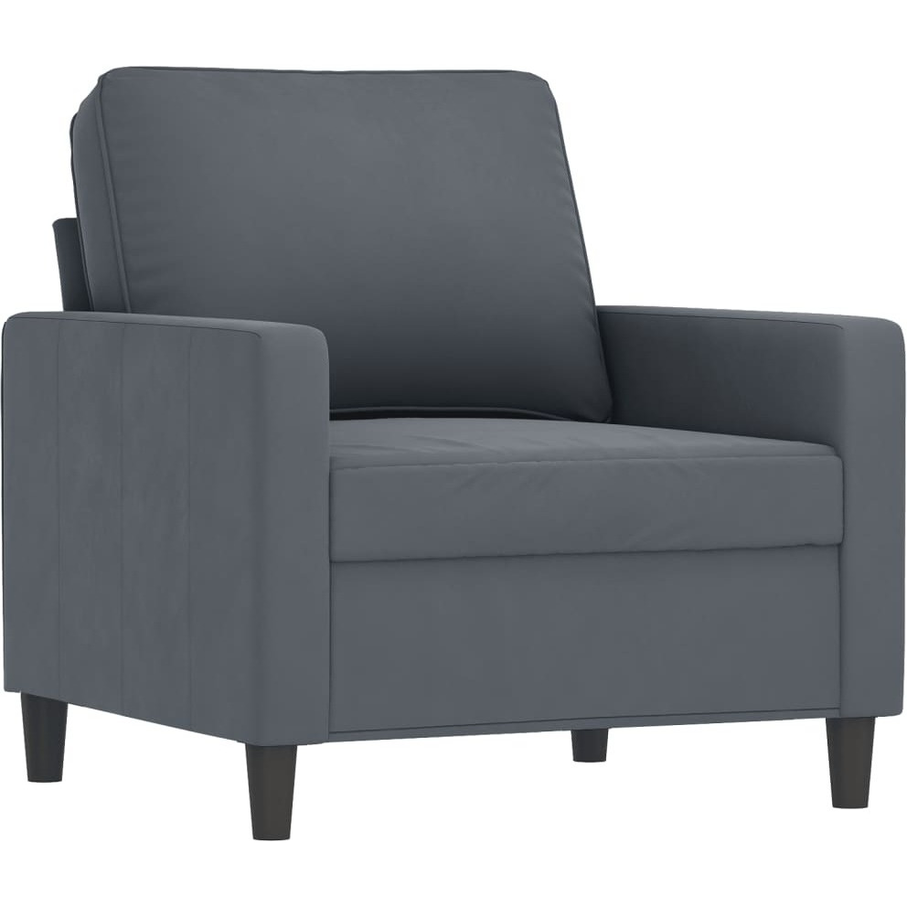 Vidaxl 3 Piece Sofa Set With Cushions Dark Gray Velvet