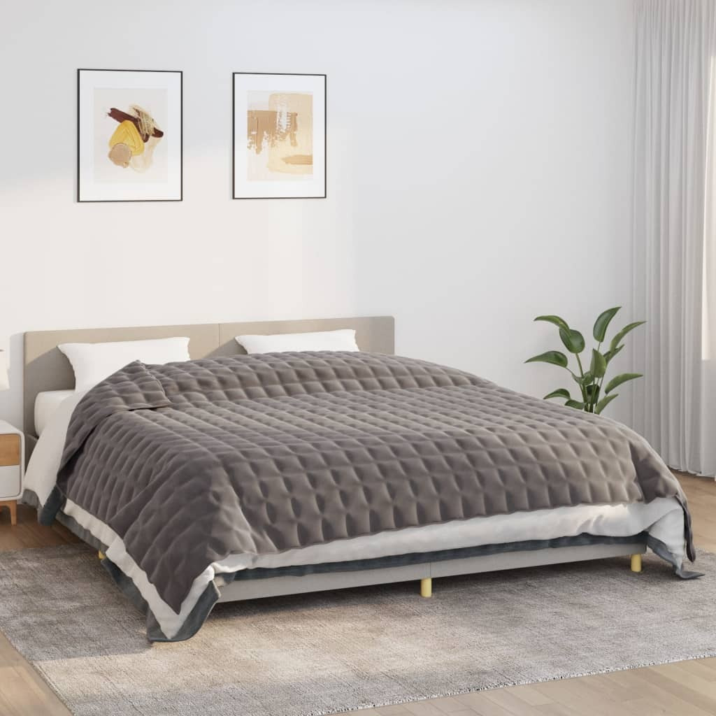 Vidaxl Weighted Blanket Gray 86.6"&quotX102.4"" 33.1 Lb Fabric