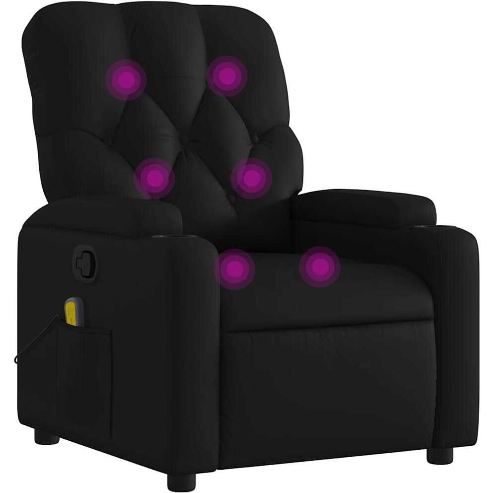 Vidaxl Massage Recliner Chair Black Faux Leather