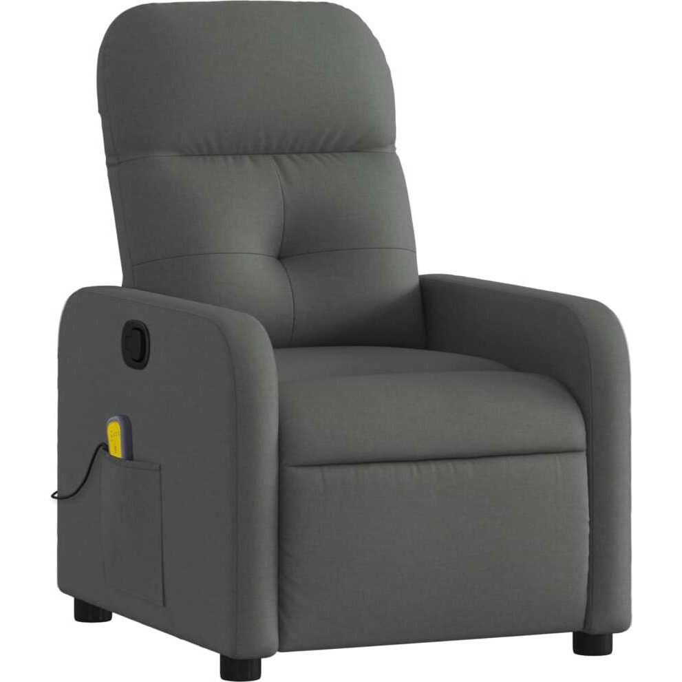 Vidaxl Massage Recliner Chair Dark Gray Fabric