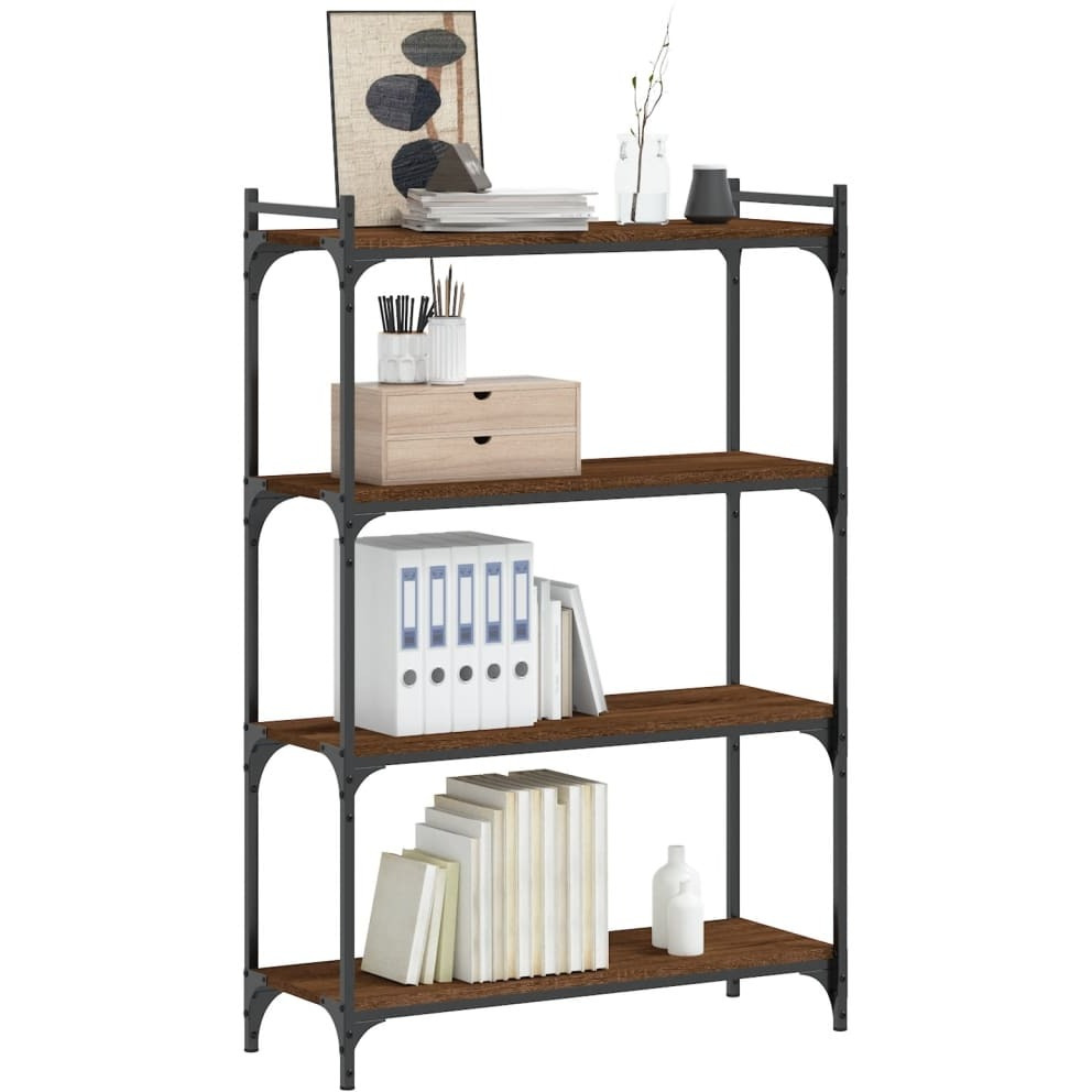Vidaxl Bookcase 4-Tier Brown Oak 31.5"&quotX11.8"&quotX47.2"" Engineered Wood