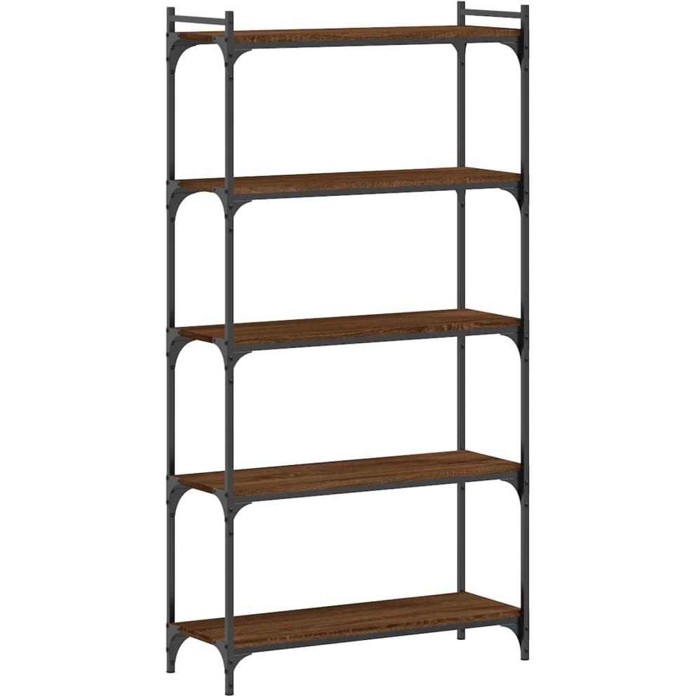 Vidaxl Bookcase 5-Tier Brown Oak 31.5"&quotX11.8"&quotX60.6"" Engineered Wood