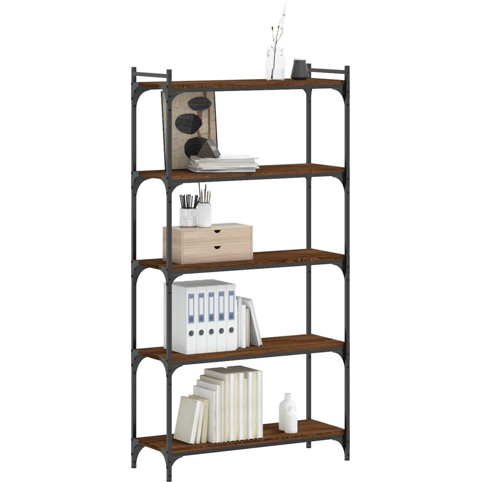 Vidaxl Bookcase 5-Tier Brown Oak 31.5"&quotX11.8"&quotX60.6"" Engineered Wood