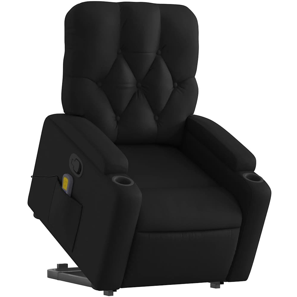 Vidaxl Stand Up Massage Recliner Chair Black Faux Leather