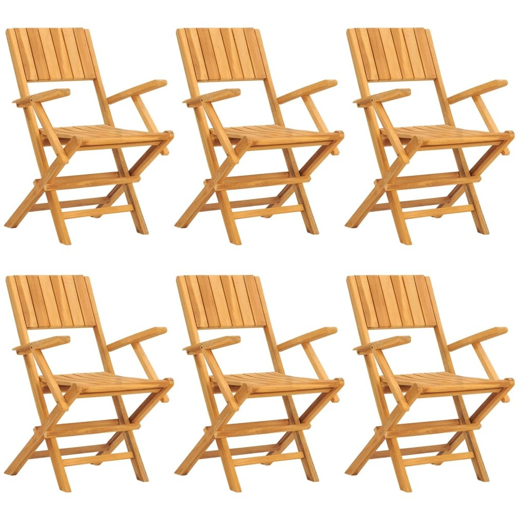 Vidaxl 7 Piece Patio Dining Set Solid Wood Teak