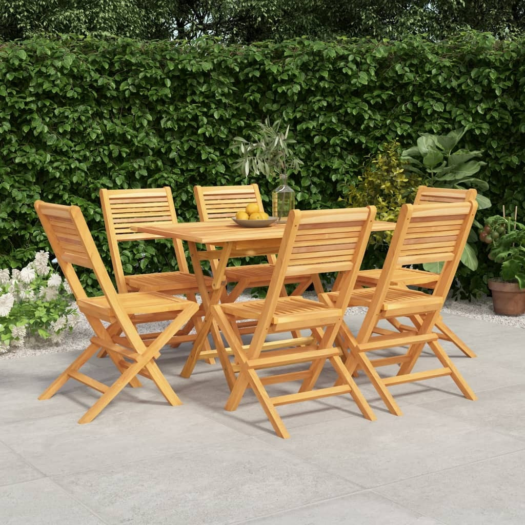 Vidaxl 7 Piece Patio Dining Set Solid Wood Teak