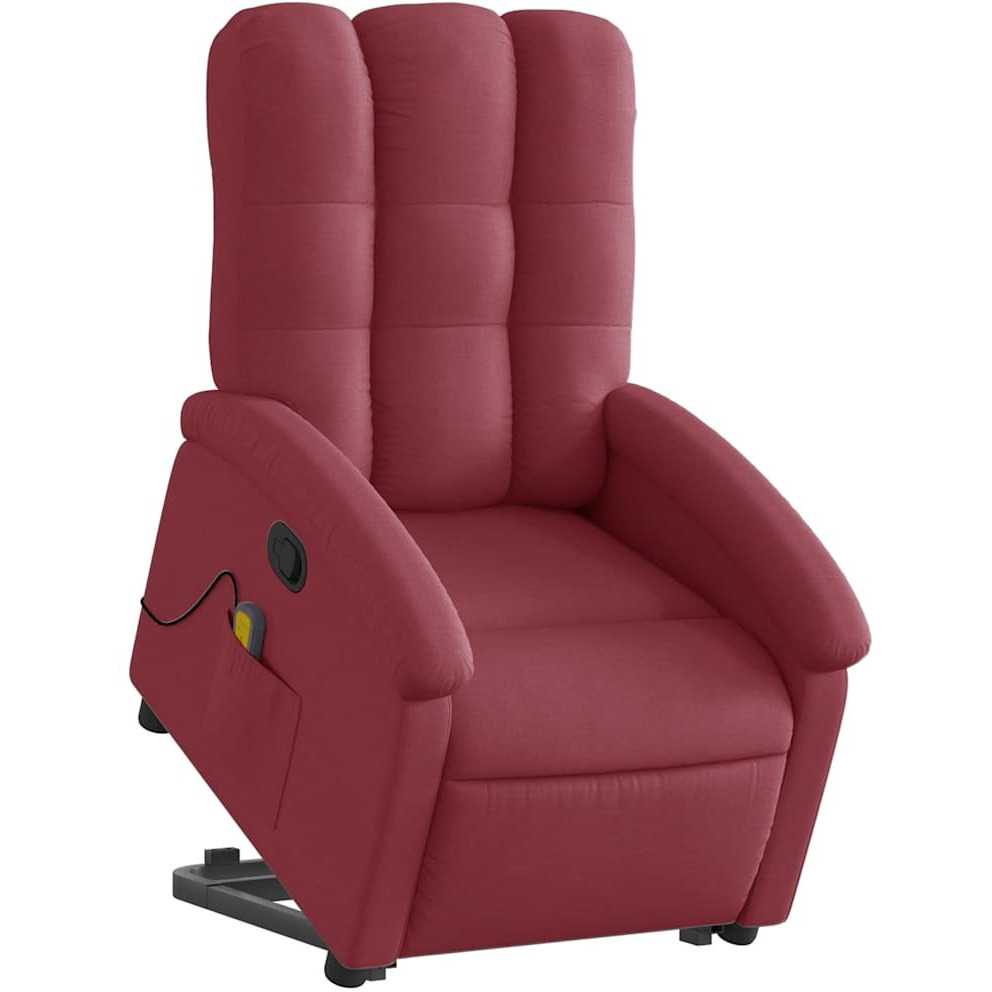 Vidaxl Stand Up Massage Recliner Chair Wine Red Fabric
