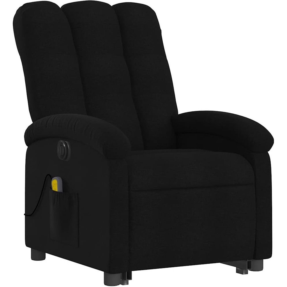 Vidaxl Electric Stand Up Massage Recliner Chair Black Fabric