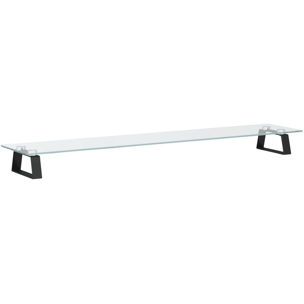 Vidaxl Monitor Stand Black 39.4"&quotX7.9"&quotX3.1"" Tempered Glass And Metal