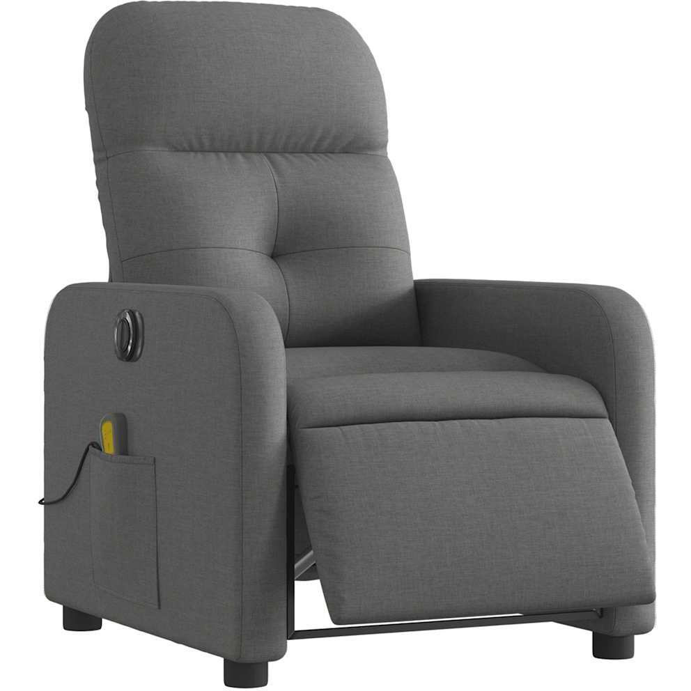 Vidaxl Electric Massage Recliner Chair Dark Gray Fabric