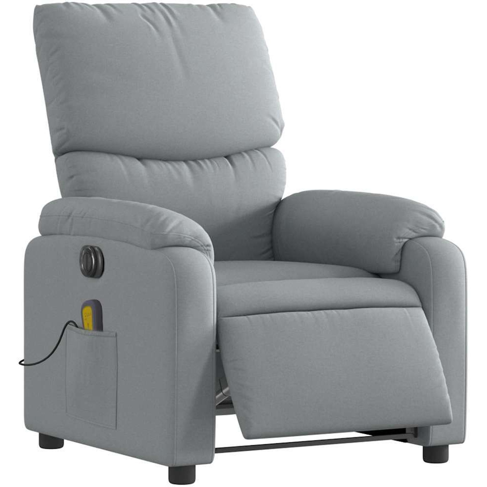 Vidaxl Electric Massage Recliner Chair Light Gray Fabric