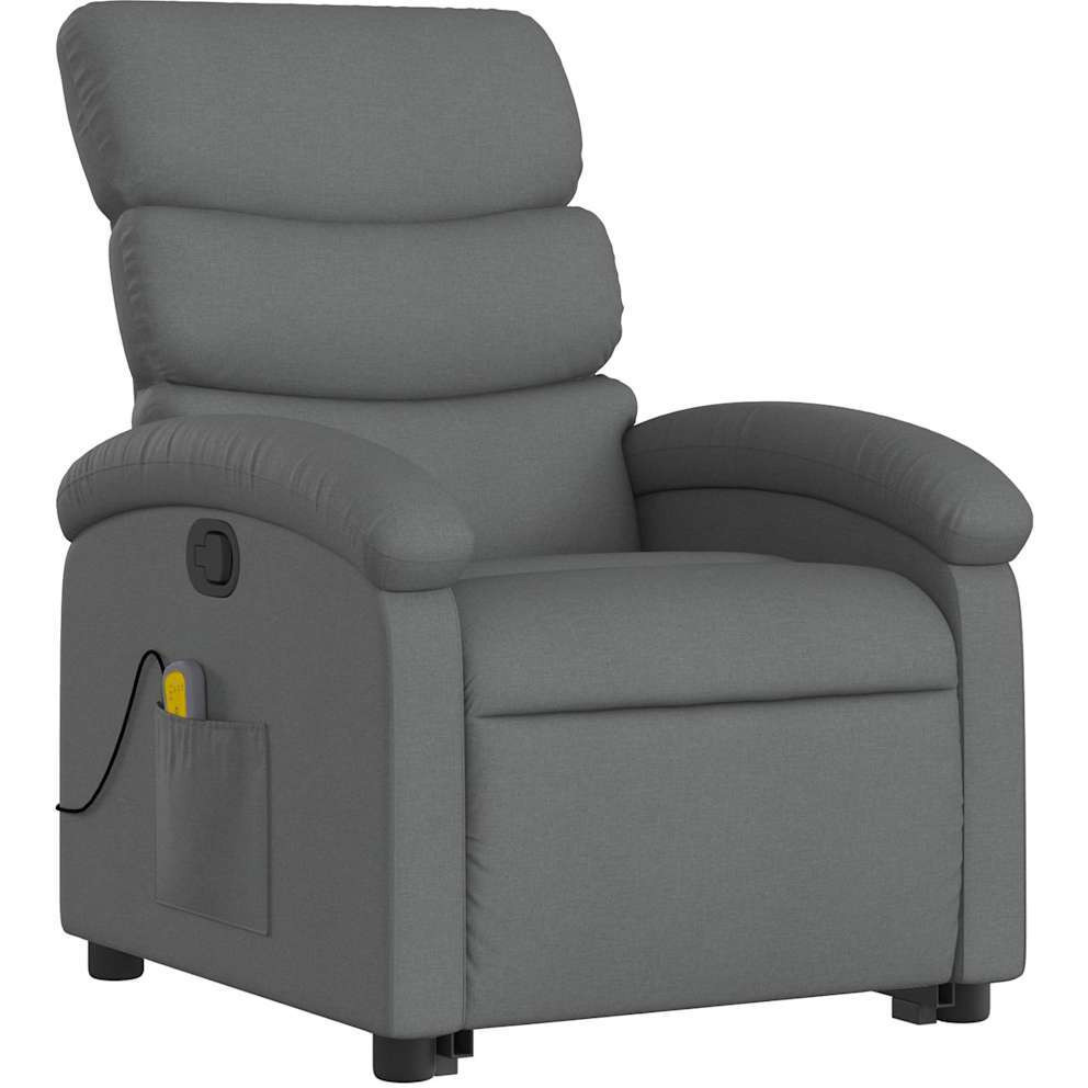 Vidaxl Stand Up Massage Recliner Chair Dark Gray Fabric