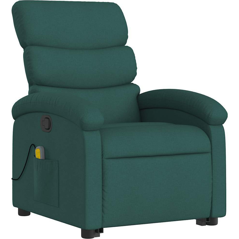 Vidaxl Stand Up Massage Recliner Chair Dark Green Fabric