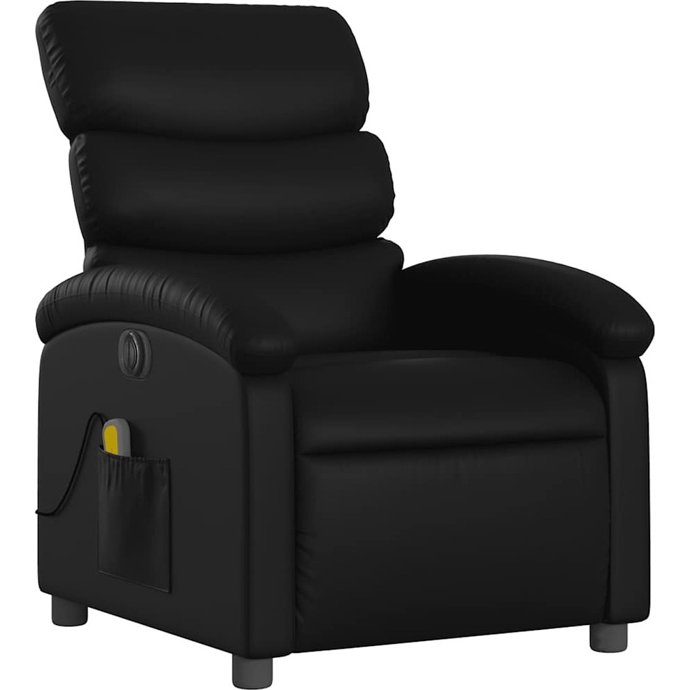 Vidaxl Electric Massage Recliner Chair Black Faux Leather