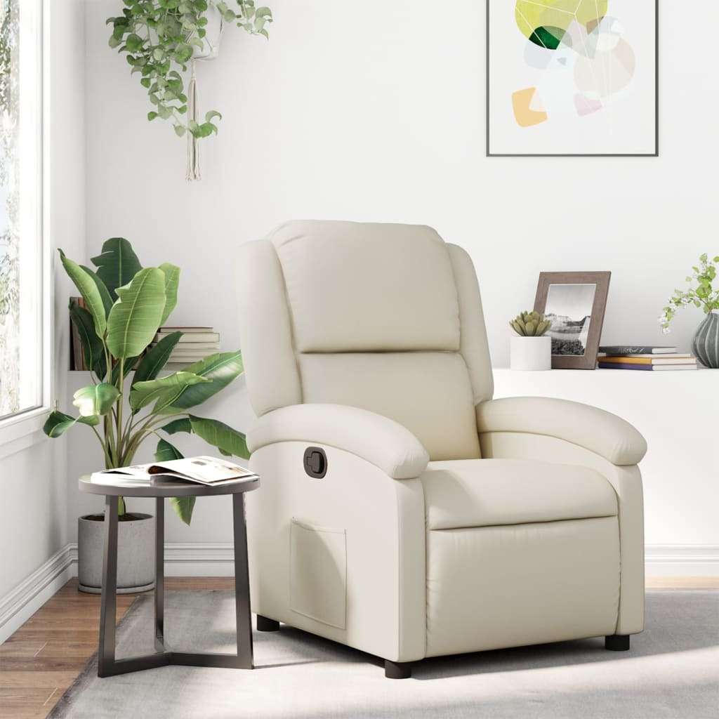 Vidaxl Recliner Chair Cream Faux Leather