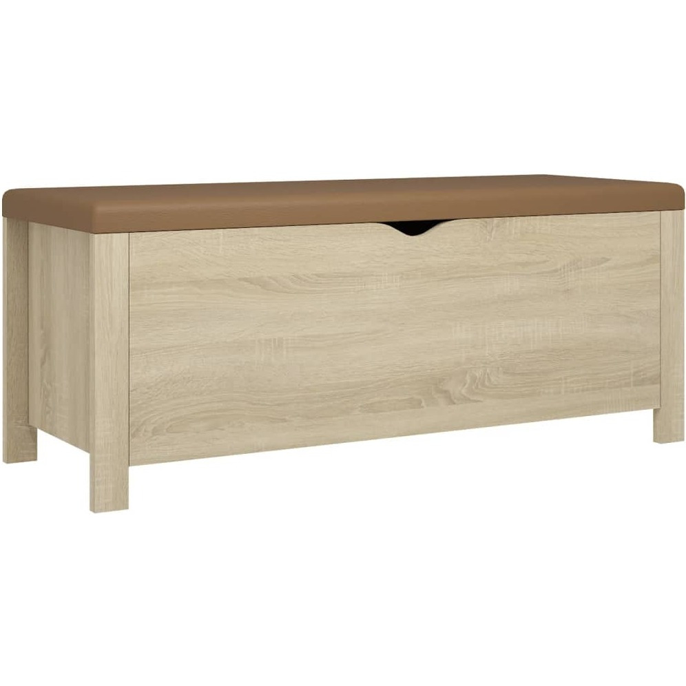 Vidaxl Storage Box With Cushion Sonoma Oak 41.3"&quotX15.7"&quotX17.7""