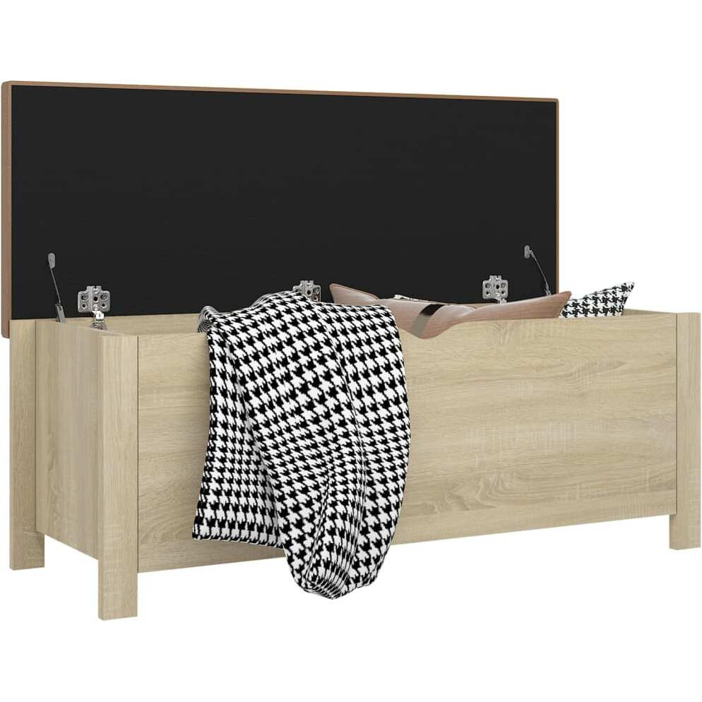 Vidaxl Storage Box With Cushion Sonoma Oak 41.3"&quotX15.7"&quotX17.7""